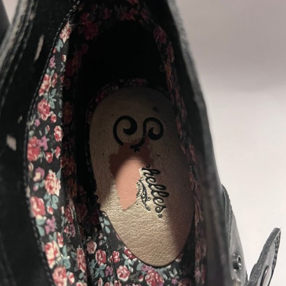 Seychelles Womens Black Almond Toe Leather Hook and Loop High Heel Bootie Size 9 - Picture 7 of 11